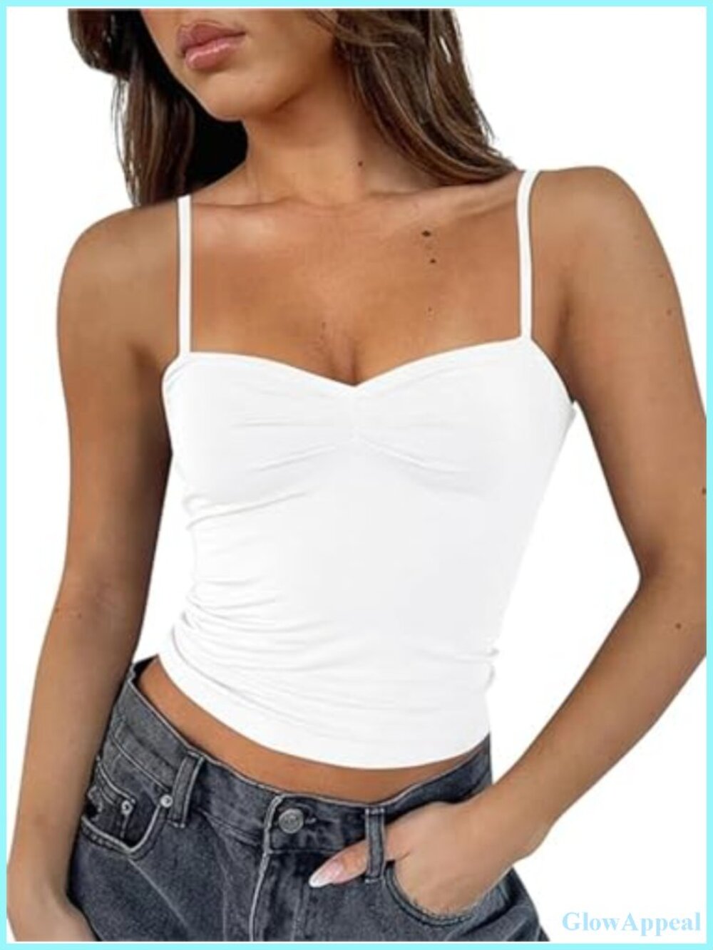 Women Y2K Sweetheart Neck Sleeveless Crop Tank Top Backless Spaghetti Strap